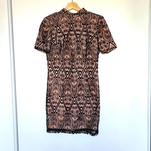 Baby pink and black dress